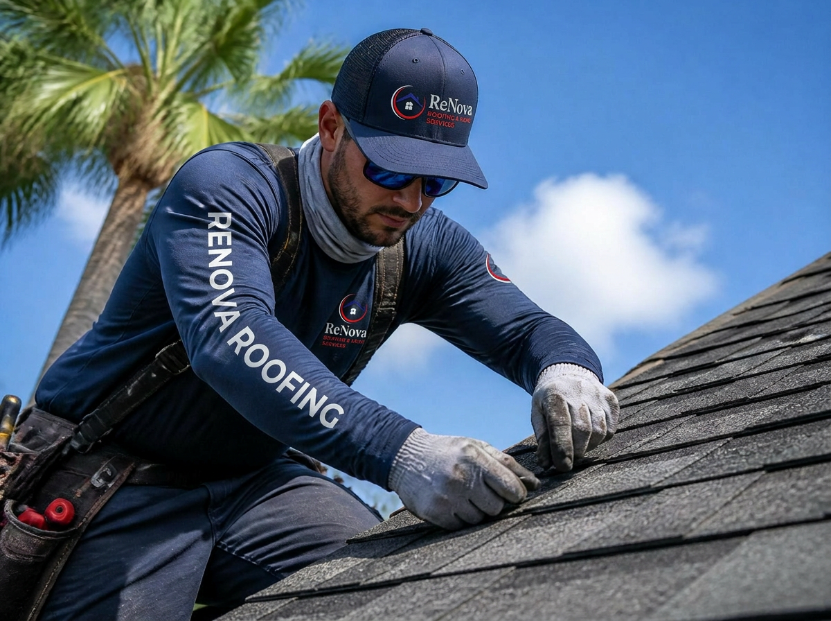 ReNova craftsman installing a premium architectural shingle roof