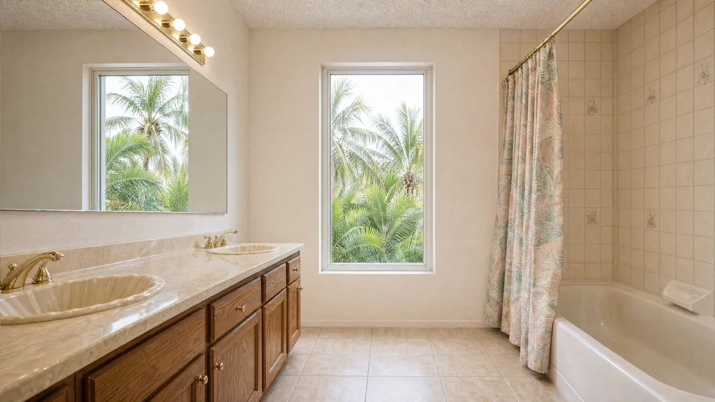 Baño antes de la remodelación (imagen ilustrativa)