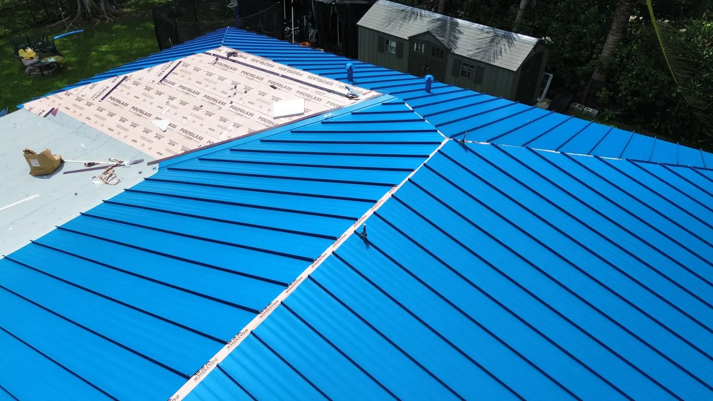 Finished standing-seam metal roof